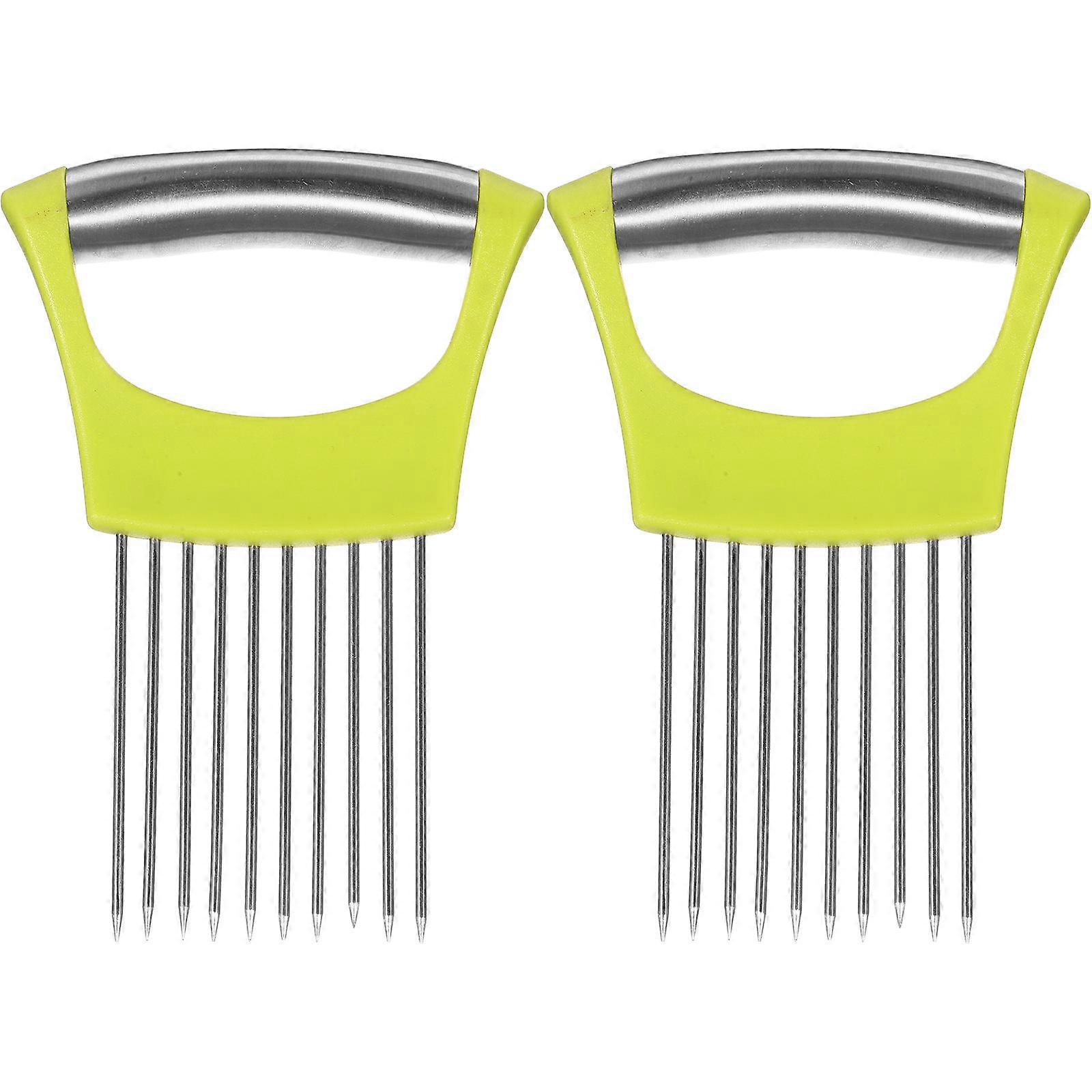 2pcs Onion Cutter Holder Food Slicing Assistant Kitchen Supply