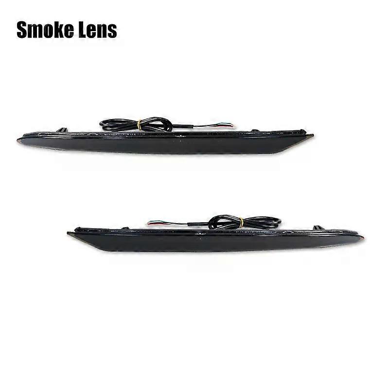 2Pc Red 3D Optic LED Rear Bumper Reflector For Ford Fusion Mondeo Function as Tail,Brake & Rear Fog Lamps,Turn Light Lamp 19-22