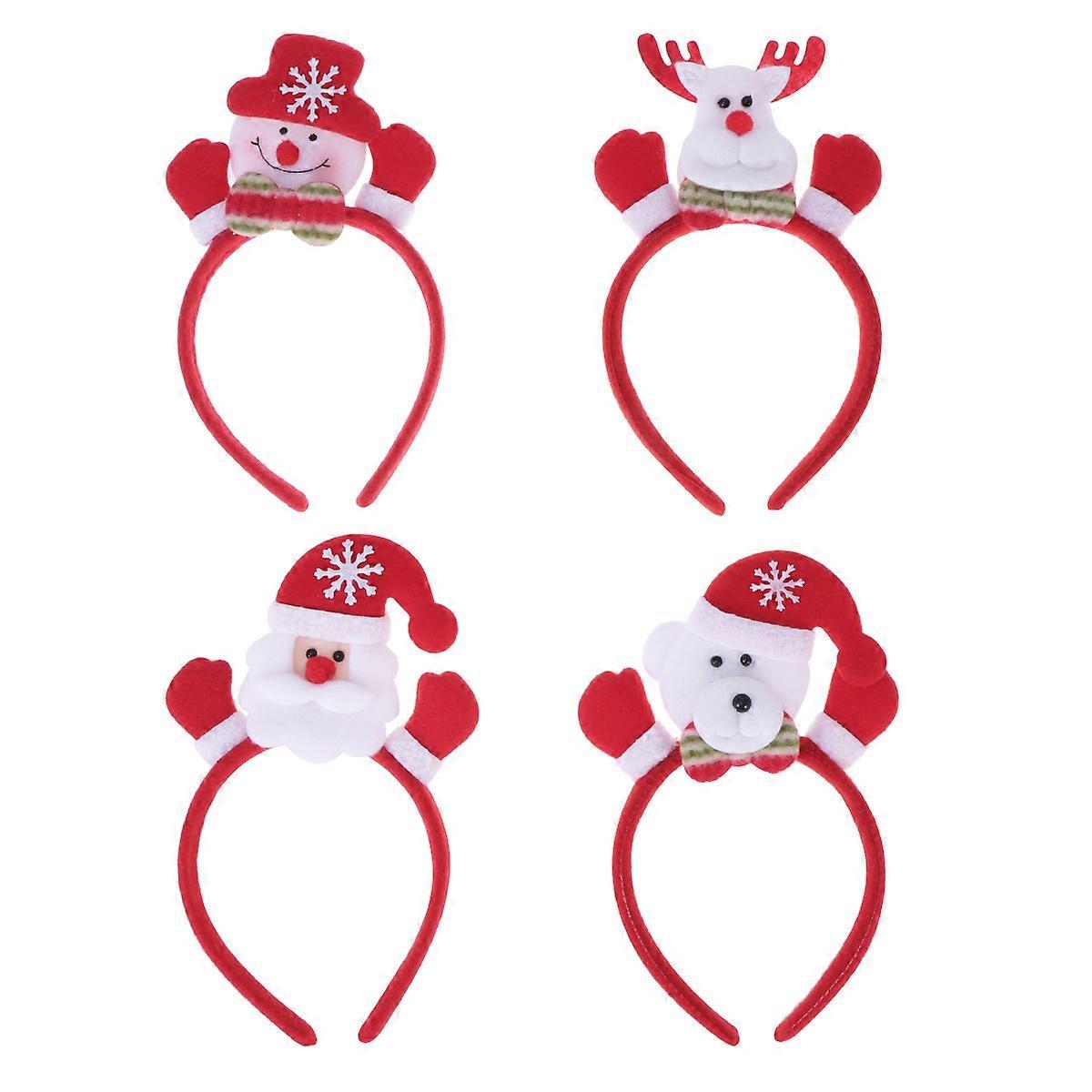 Luminous Headbands Festival Atmosphere Snowman Pattern Cloth