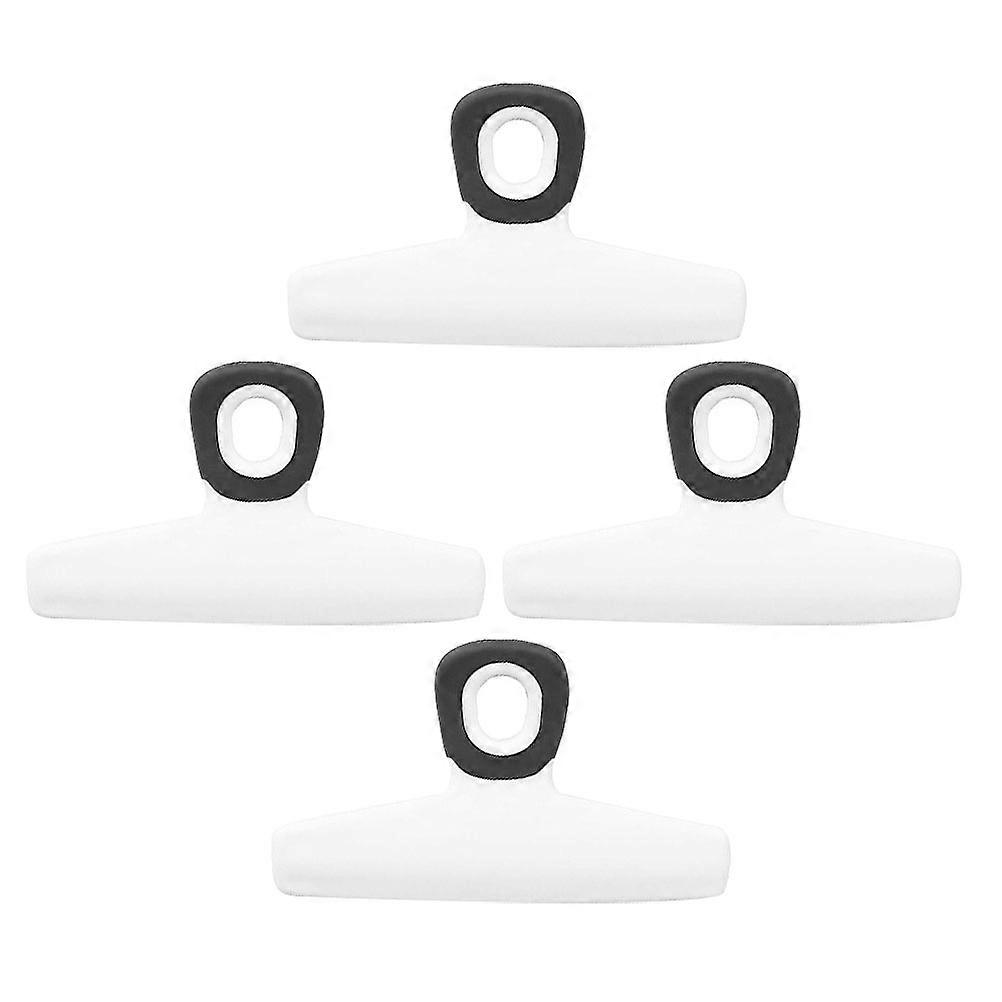 White Kitchen Clips for Bags with Strong Clamping Force and PP Material for Sealing Use 4 Pieces