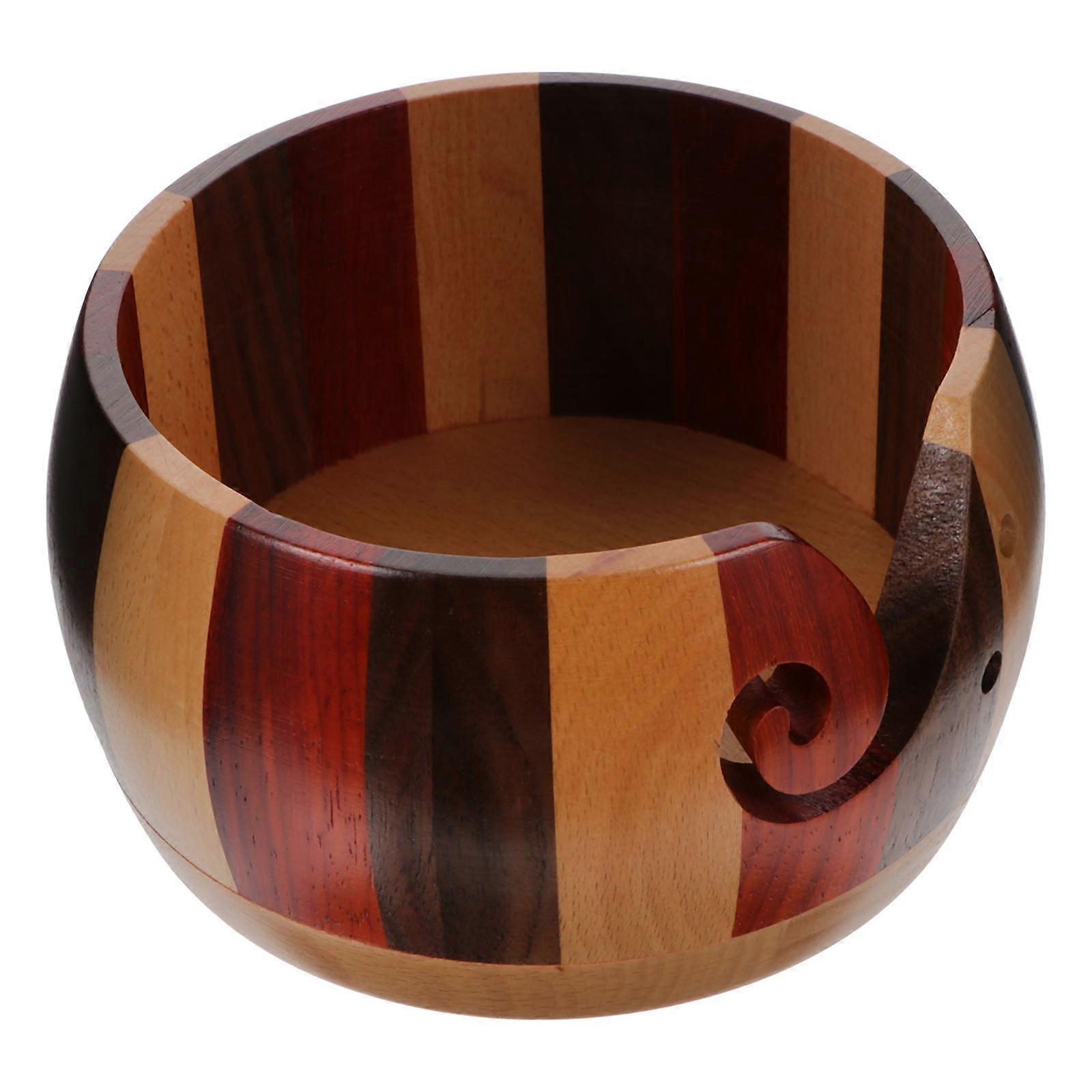 Assorted Color Plastic Yarn Storage Bowl with Swirl Hooks for TangleFree Knitting and Crochet 7.5 Inches