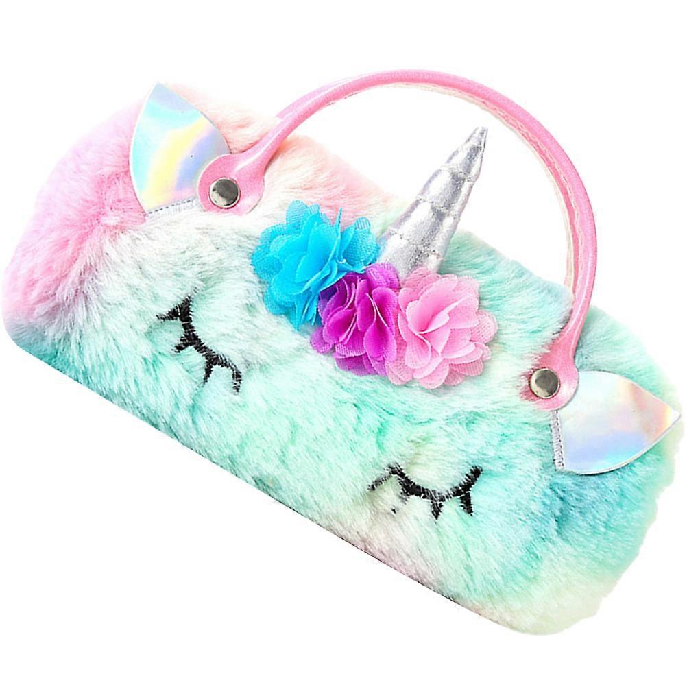 Plush Unicorn Glasses Case Durable Portable Sunglasses Storage for Boys Cute Cartoon Spectacle Holder
