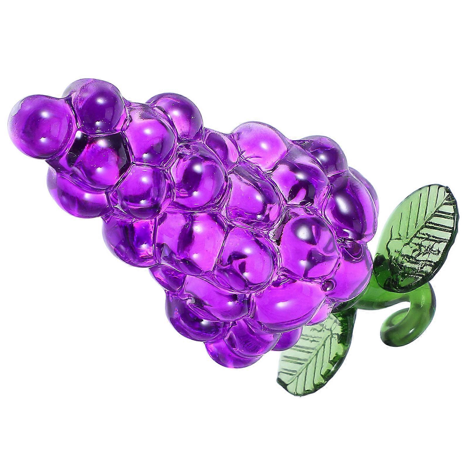 Lifelike Crystal Grape Figurine for Decoration Artificial Fruit Sculpture