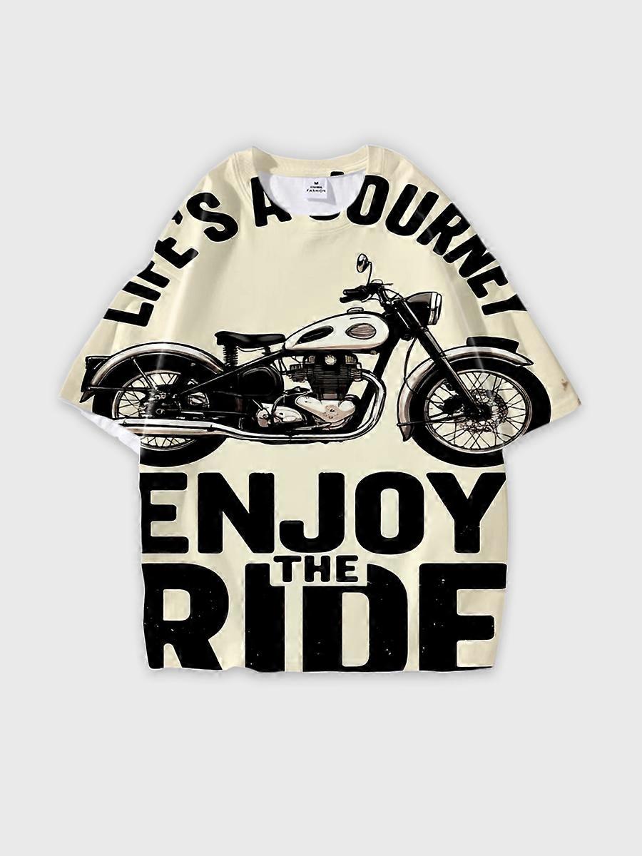 T-shirt round neck Pattern loose short sleeve E450