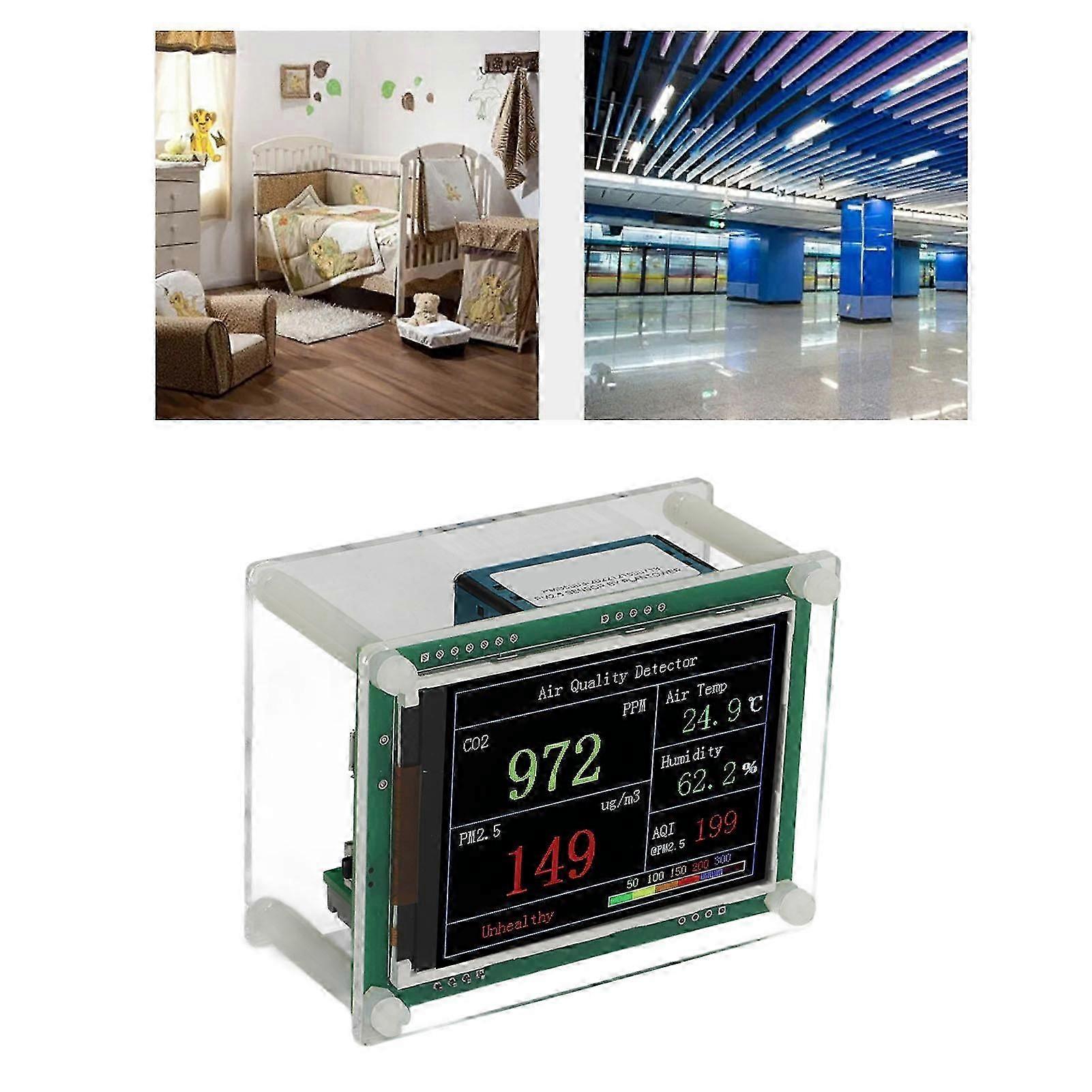 Air Quality Monitor Home Carbon Dioxide Detector High Accuracy Sensor Air Quality Detector For Pm2.5 Temperature Humidity Testing