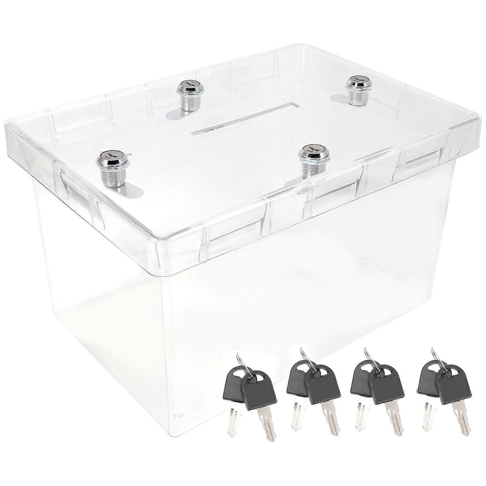 Transparent Acrylic Wedding Box with Lock for Storage and Collection 10 x 10 x 10 inches