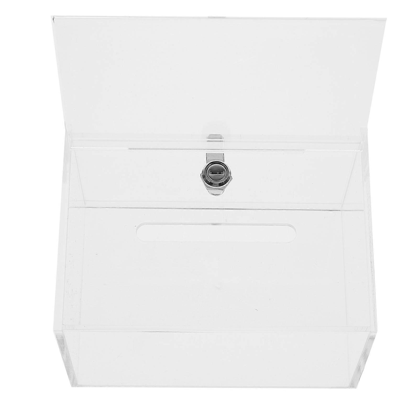 Clear Donation Box Transparent Ballot Box for Fundraising Mail Storage Office Use 1Set