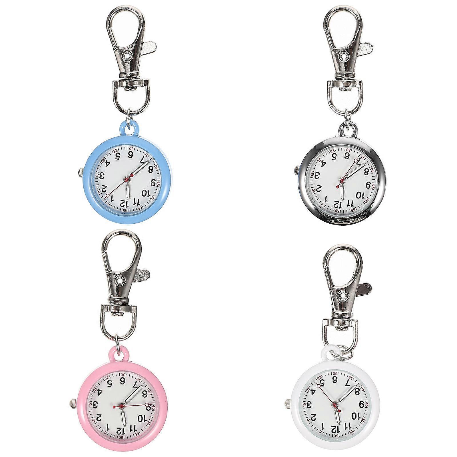 Round Glow-in-the-dark Nurses Watch For Doctors And Medical Workers With Precise Design 4Pcs