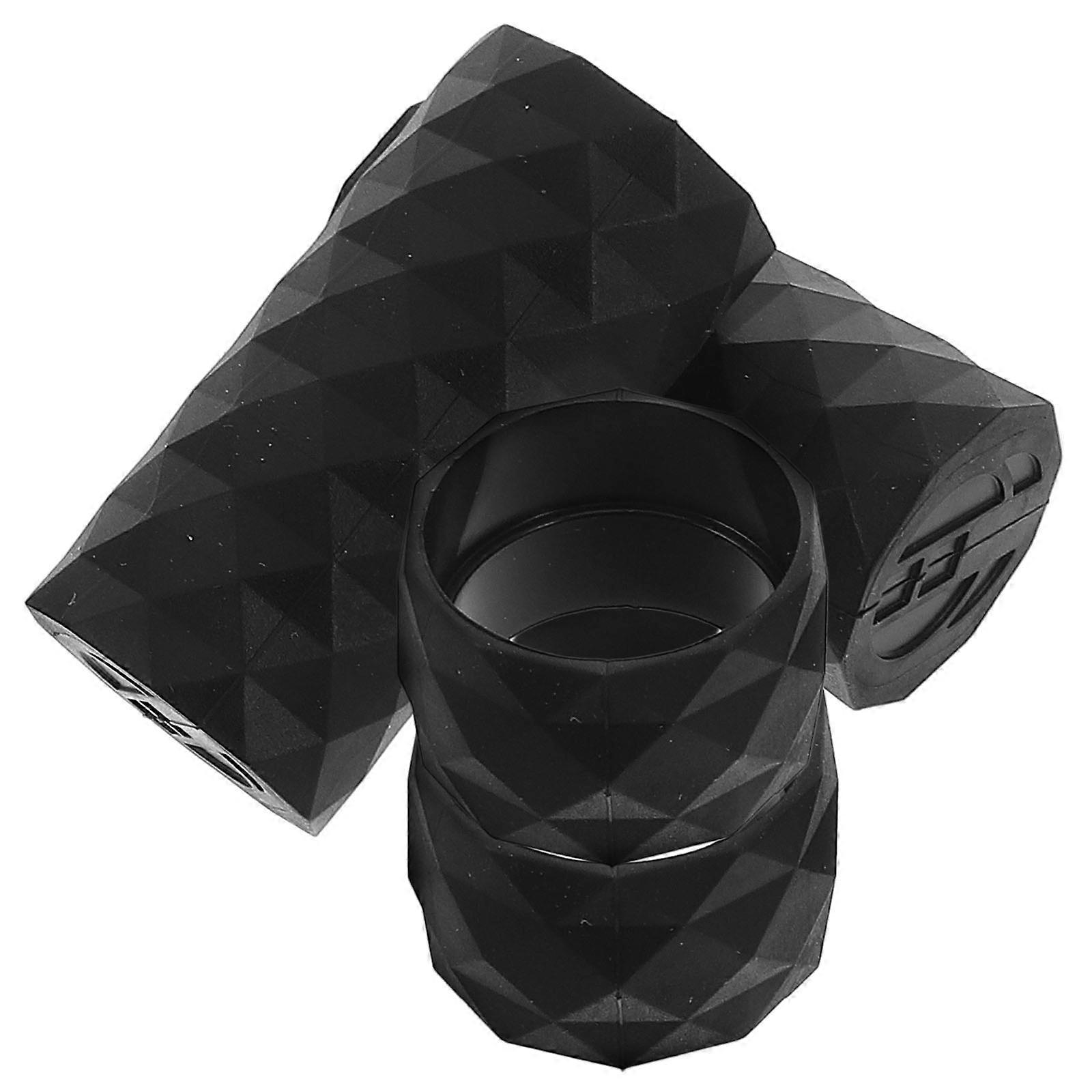 Black Silicone Bike Handlebar Grip Loops Non-Slip Comfortable Fixing Rings for Various Bikes 4pcs