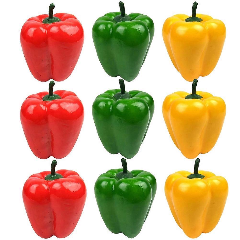 9pcs Lifelike Polyfoam Food Models – Realistic Decorations for Photography, Home, Kitchen, Hotel & Restaurant Displays – Mixed Red, Green, Yellow