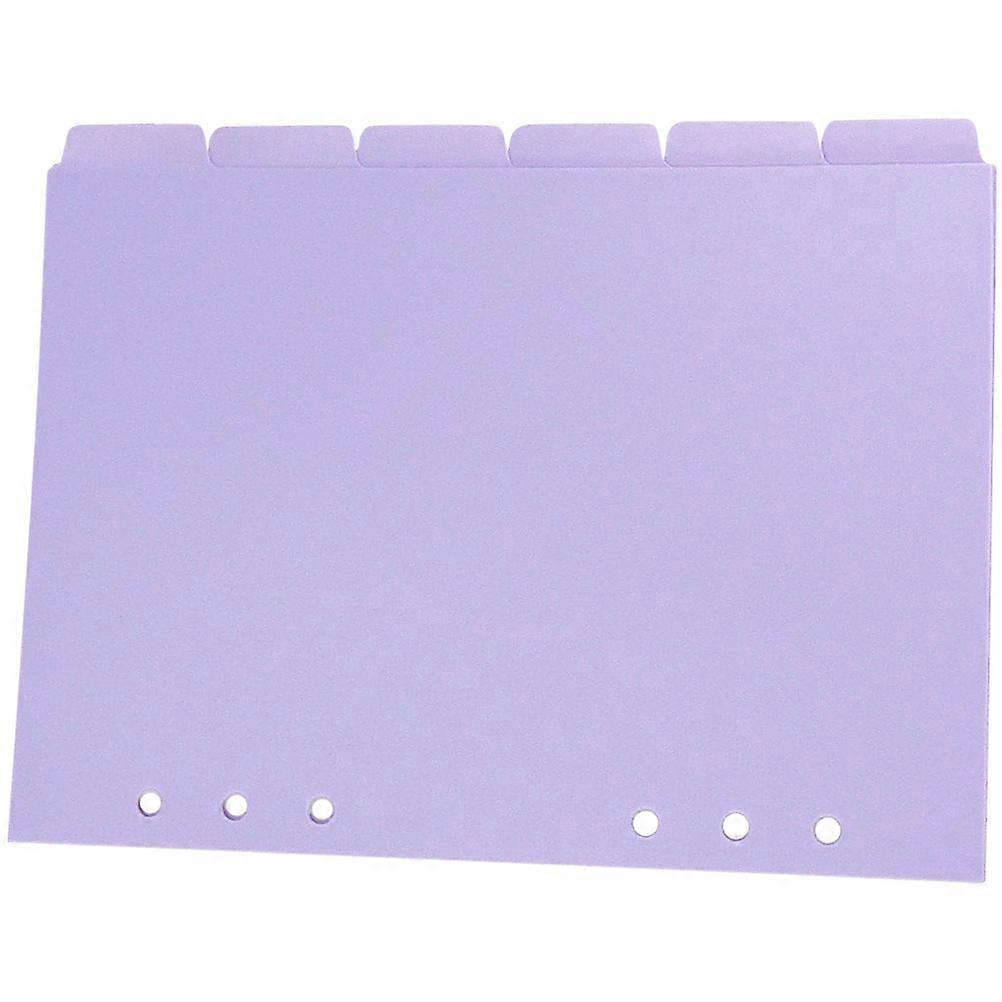 Aesthetic Binder Dividers With Tabs Punched Binder Dividers Document Separation Writable Tab Violet 4.91X3.54X0.04IN 6Pcs