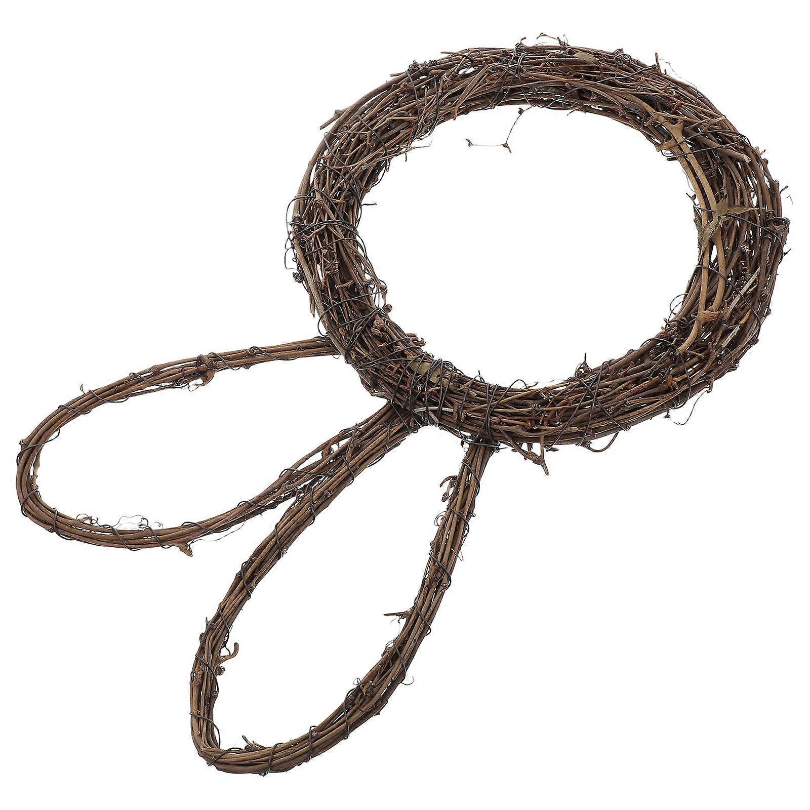 DIY Rattan Wreath Frame Garland Ring Bunny Shape Easter Decor Pendant 1 Set