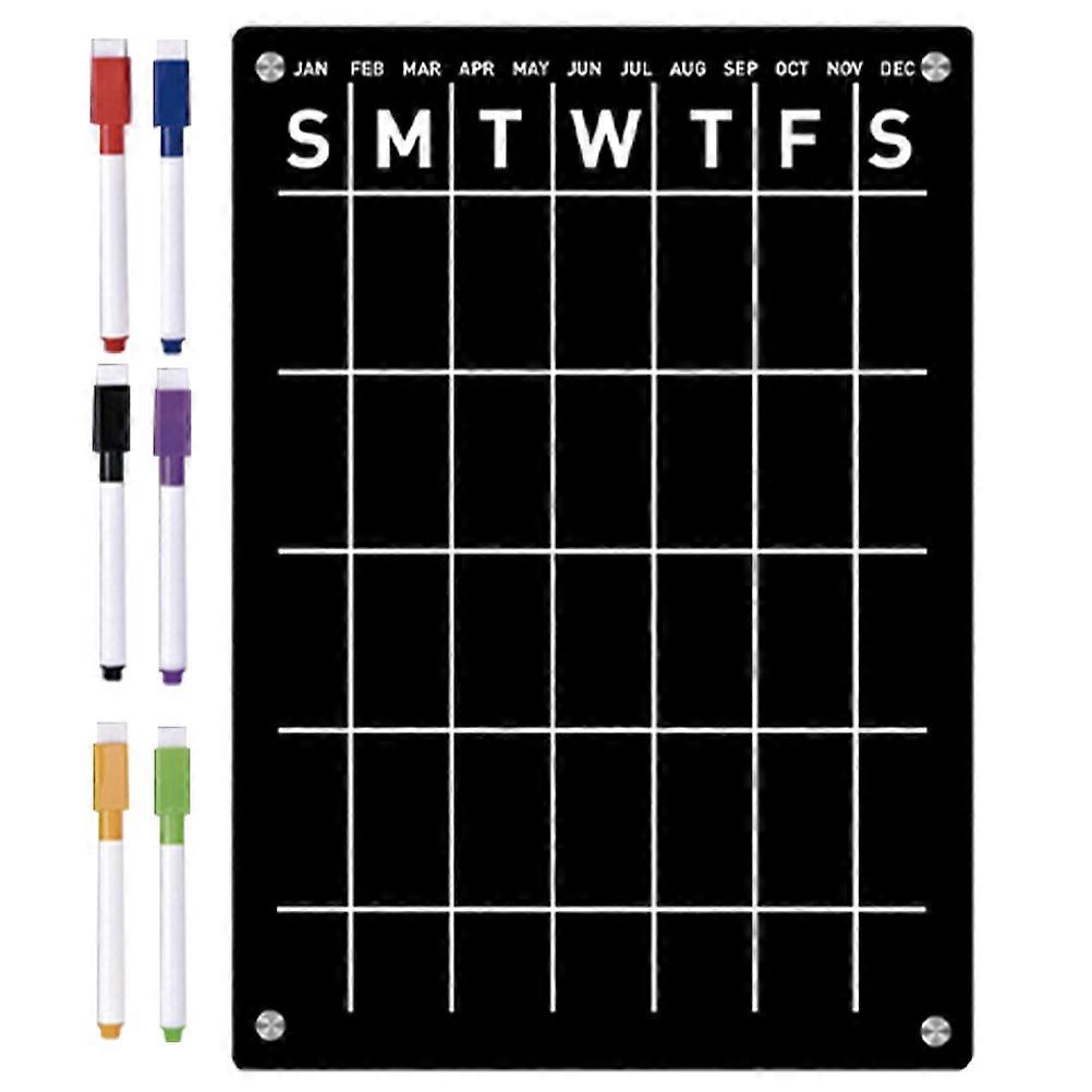 Schedule Magnetic Fridge Board Rectangular Planning Office Use Black DIY Weekly Plan Daily Planner 1Set