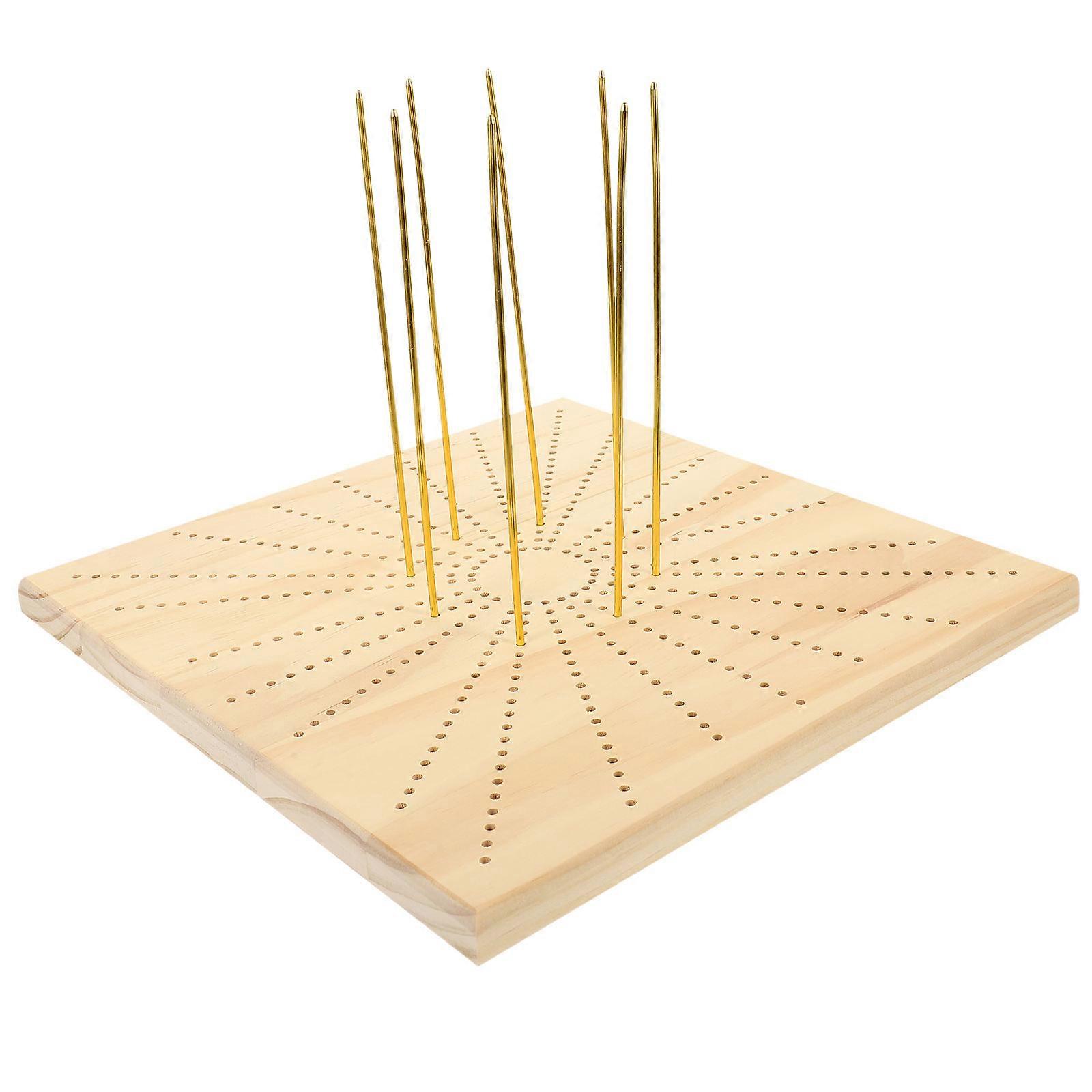 Blocking Supplies For Knitting 1 Set Weaving Position Board Handmade Knitting Auxiliary Tool 30X30cm Light Brown Durable