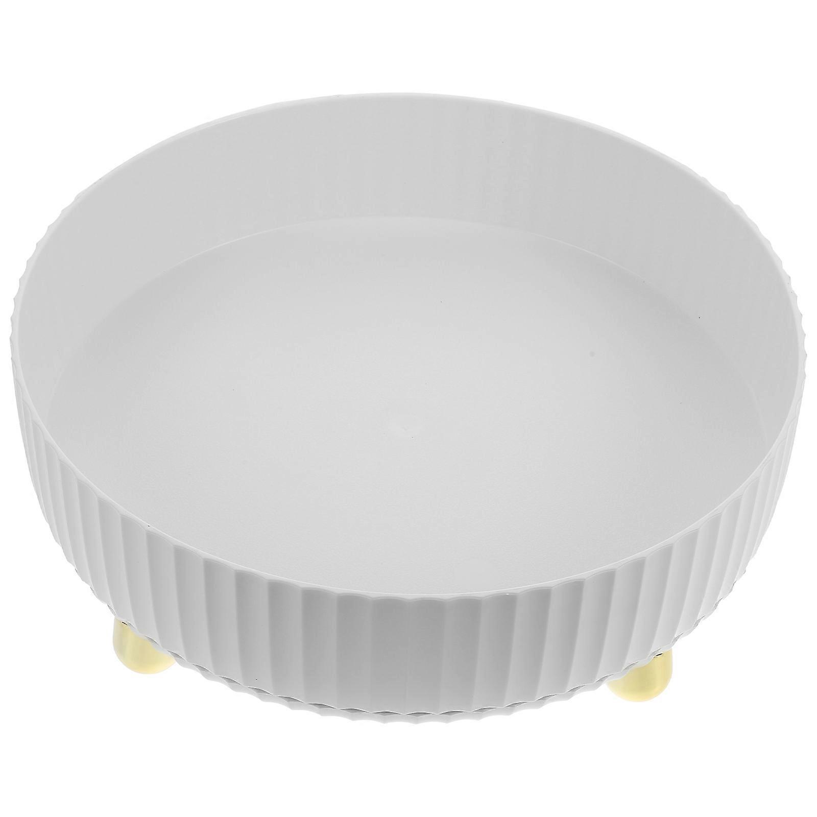 Rotating Storage Plate Round Fruit Tray Environmentally Friendly Plastic Simple Design For Hotel 1Pack