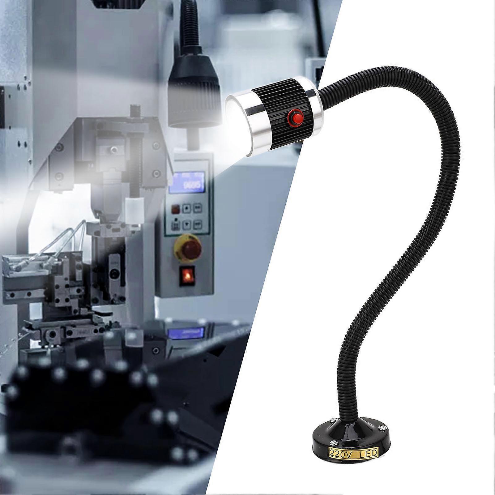 Round Magnetic Base Gooseneck Light Industrial LED CNC Machine Tool Lathe Work Lamp AC220V 5W 