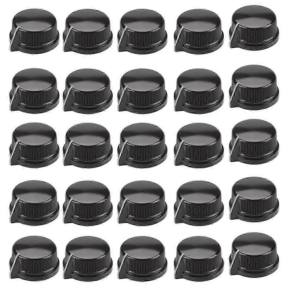 30PCS 6.35mmシャフト真鍮内側セットスクリューギターペダルエフェクトコントロールアンプノブアクセサリーブラック