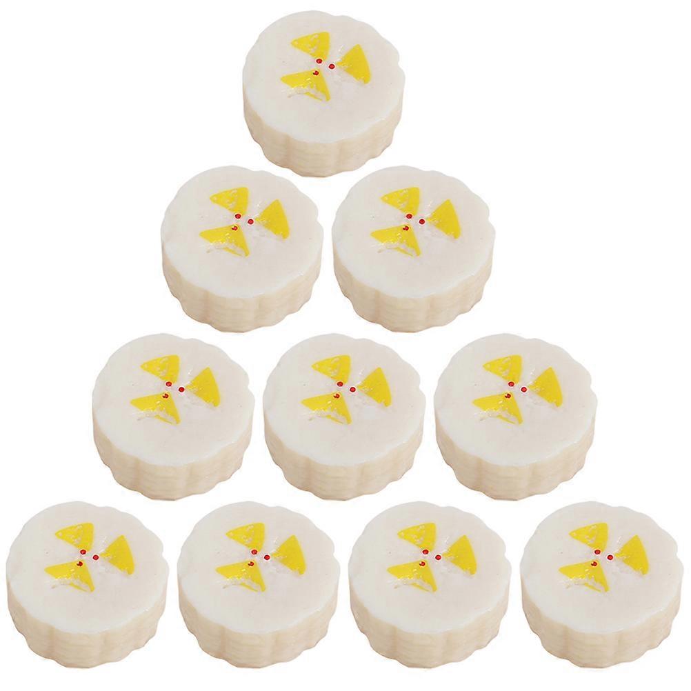 Artificial Banana Slices for Playing with Realistic Design and PVC Material Beige Color 10 Pcs