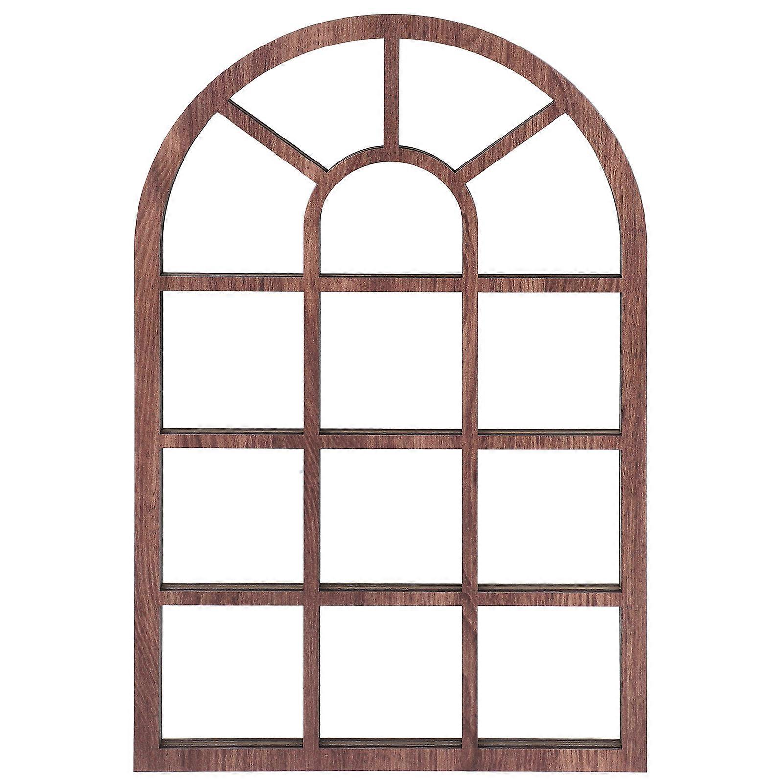 Decorative Window Shaped Wall Decal Self Adhesive Window Sticker Rustic Arched Decoration Entryway Wall Window