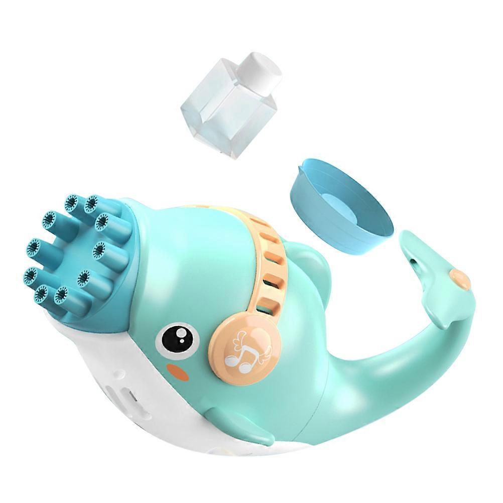 10-Hole Automatic Bubble Machine 1 Set Dolphin Shaped Beach Activity Kids Plastic Bubble Production