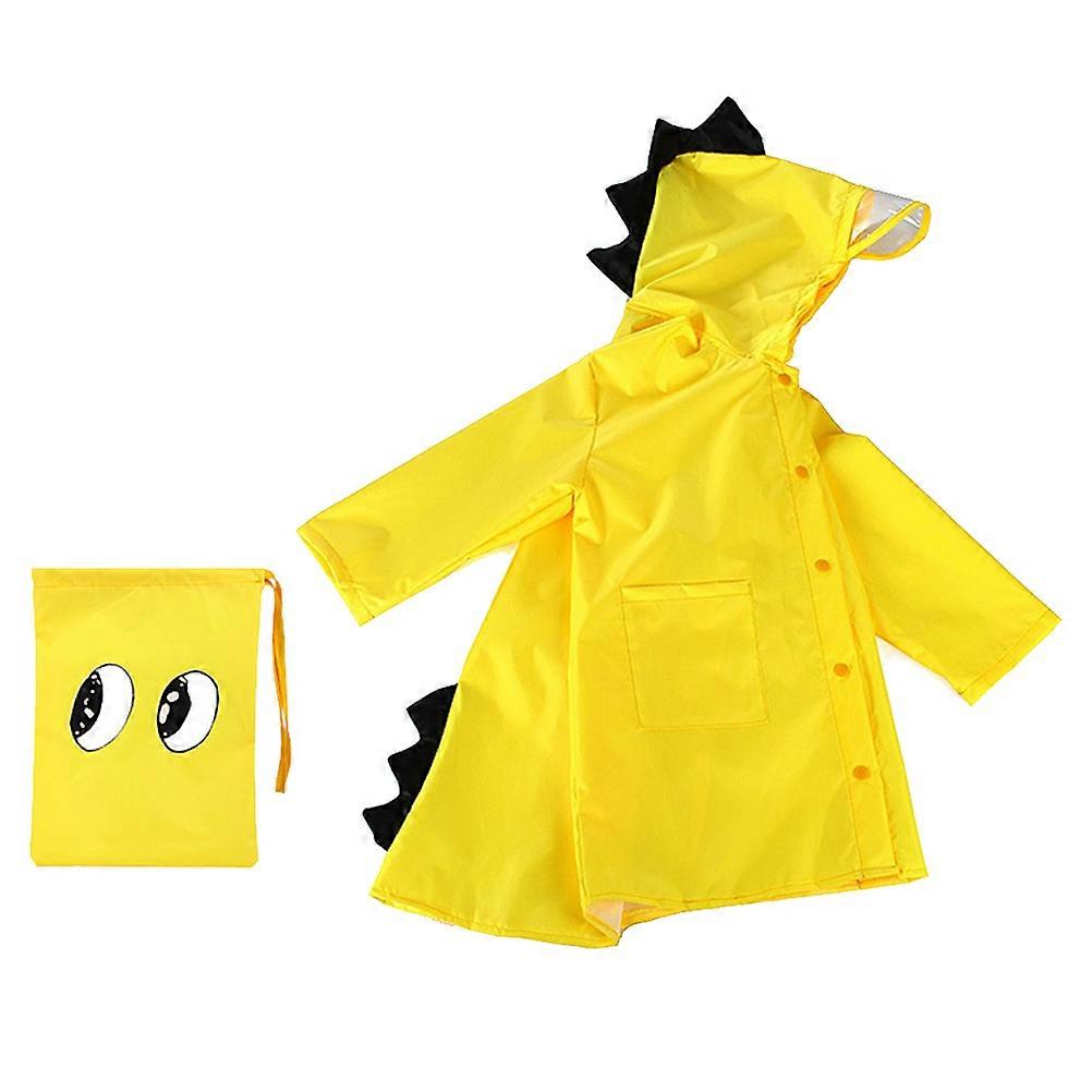 Kids Rain Poncho with Hood in Yellow for Outdoor Activities Lightweight and Compact Polyester Fabric and PU 70 Characters