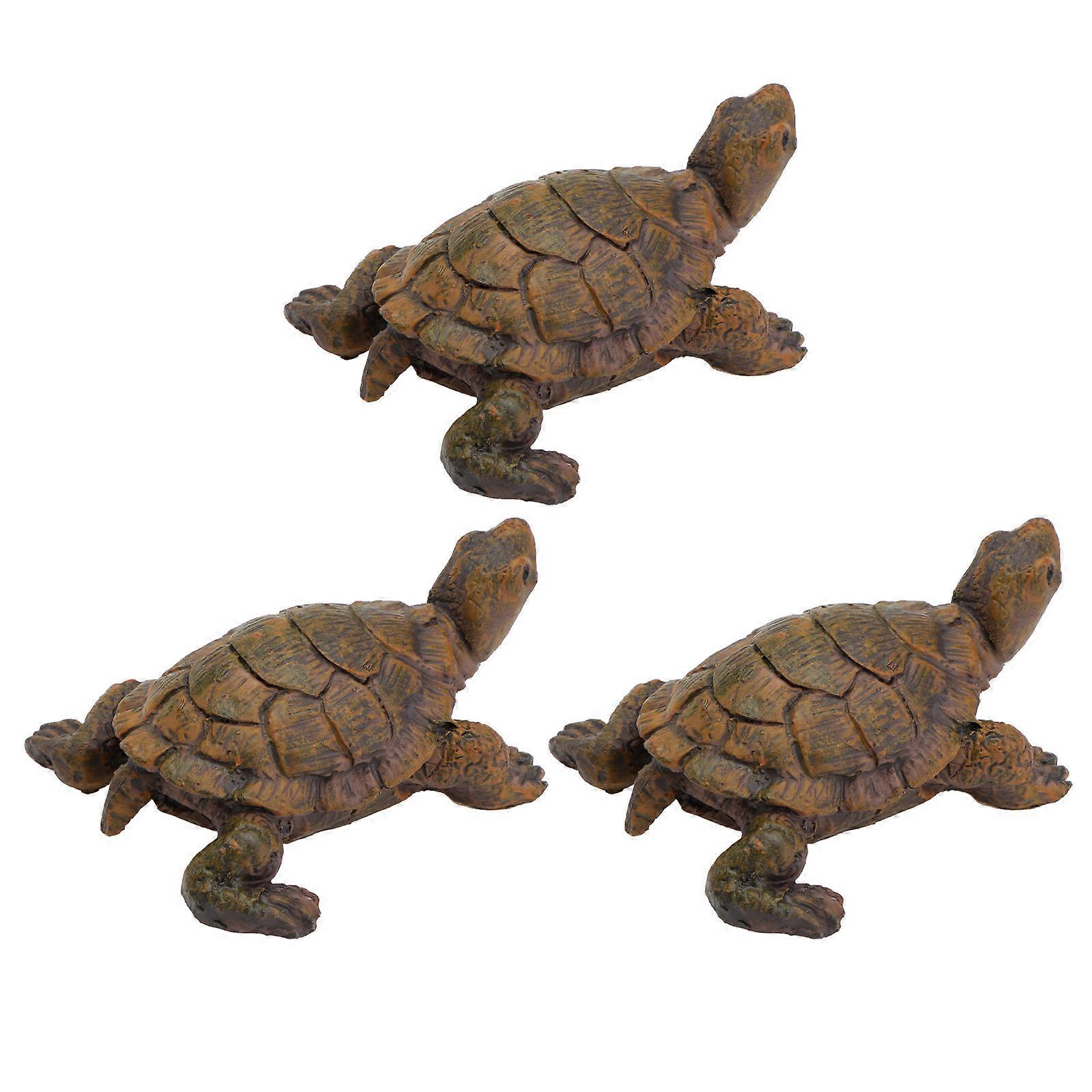 Adorable Small Turtle Decors 3Pcs For Garden Landscaping Home And Office Decoration