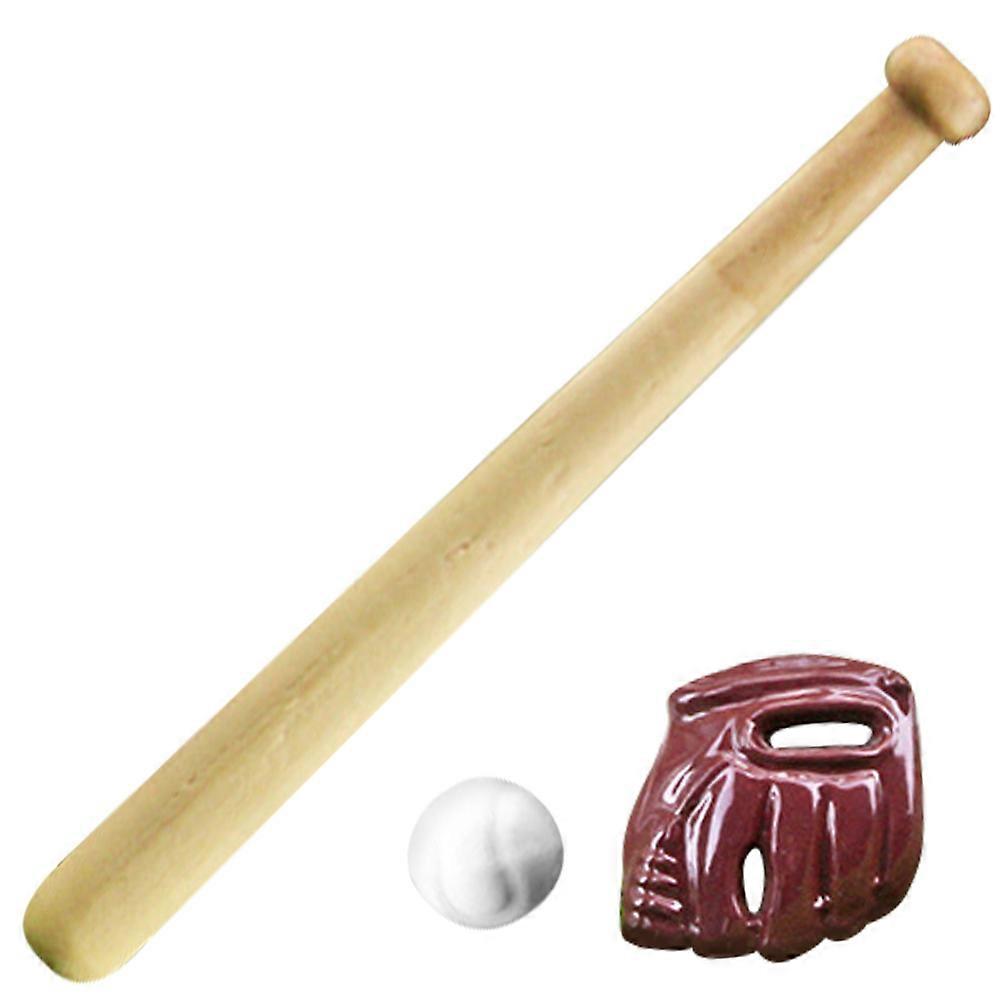 1 Set Mini Baseball Decor Dollhouse Set with Bat & Glove – Safe Miniature Sports Ornaments for Themed Birthday Party Playsets