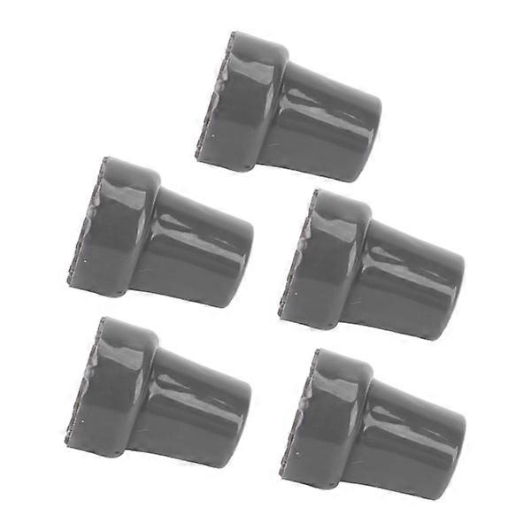 5 PCS 22mm Single Angle Cane Tips Imitation Tire Texture Preservative Non-Slip Rubber Transparent 7/8in Crutch Tips for Cane Gray
