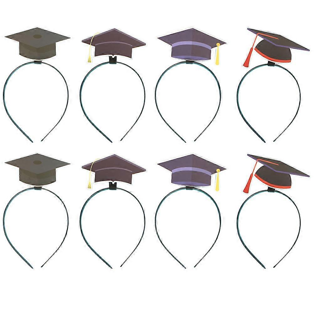 8pcs Assorted Color Paper Crown Headbands for Party Photo Props and Graduation Gifts