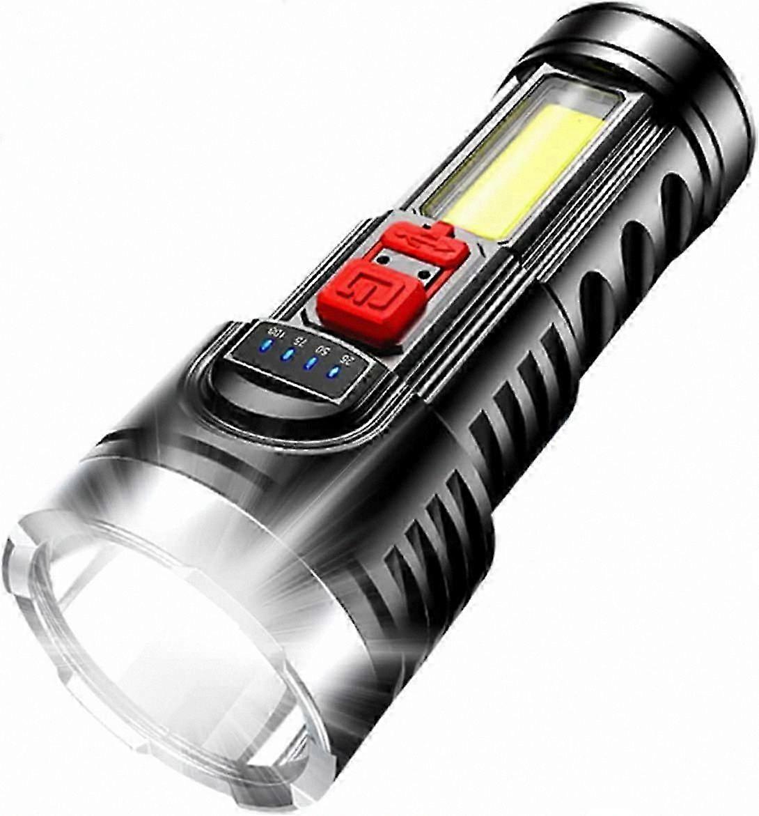USB Rechargeable LED Flashlight with 4 Modes Waterproof Super Bright Torch Light