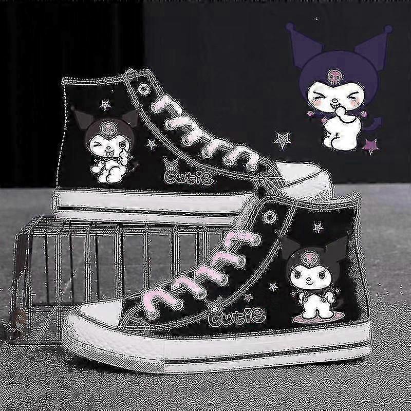 Sanrio Kuromi Canvas Shoes High-top Casual Sneakers Campus Gifts For Boys Girls Students New Couple Platform Zapatos De Mujer 2
