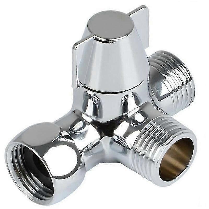 Way Diverter Valve Switch for Shower, Hand Shower and Overhead Shower Shower Arm 3 Way Diverter Solid Brass, Polished Chrome