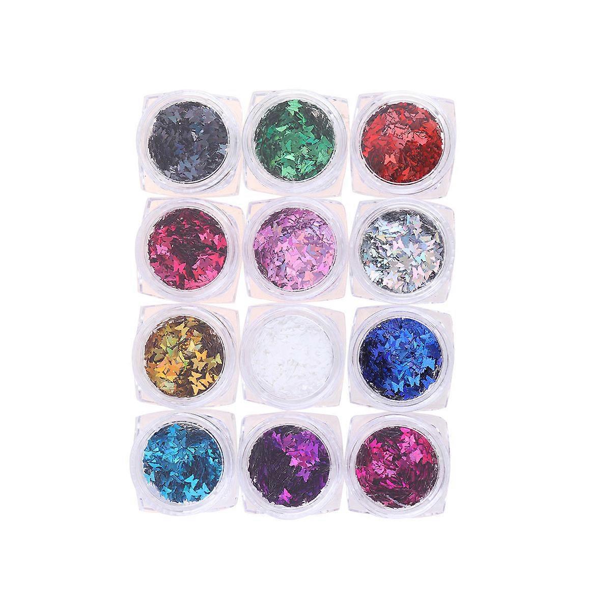 Nail Stickers for Manicure Use Assorted Color PET Material Creative 1 Set 12 Colors