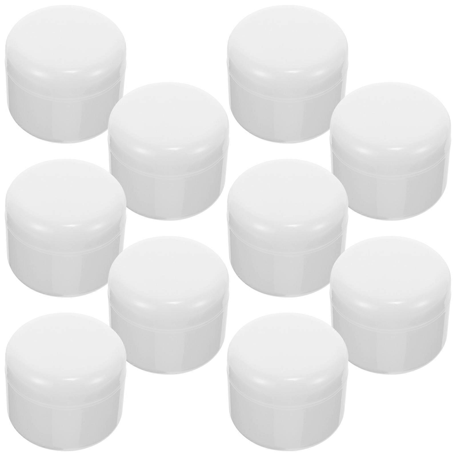Cosmetic Sample Bottles 10Pcs Portable Storage Cream Containers Leak-Proof For Business Trip Camping .2X7.2Cm White