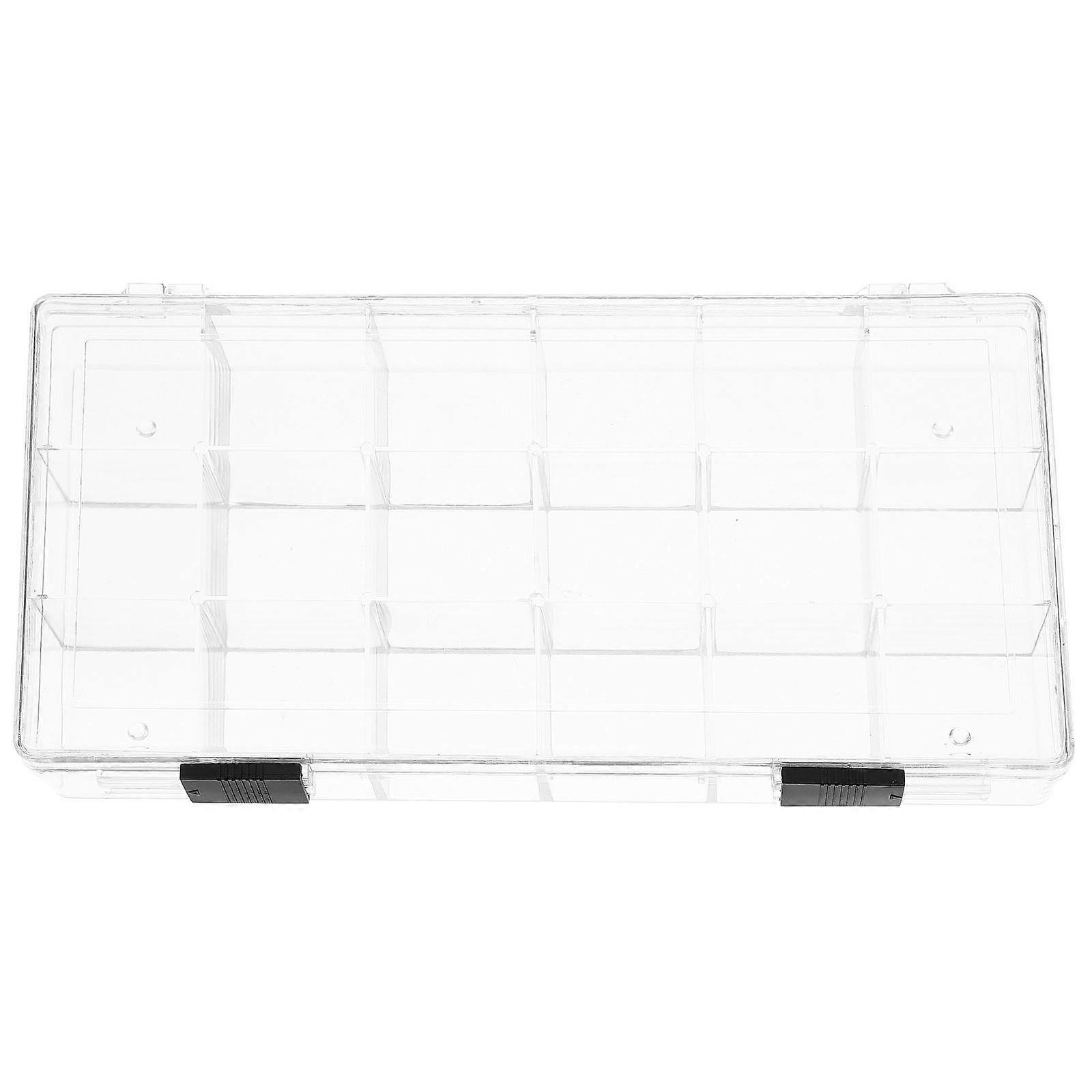 Clear Compartment Organizer Box Made Of Durable Plastic For Jewelry Storage With 18 Sections For Home Use 1Pack