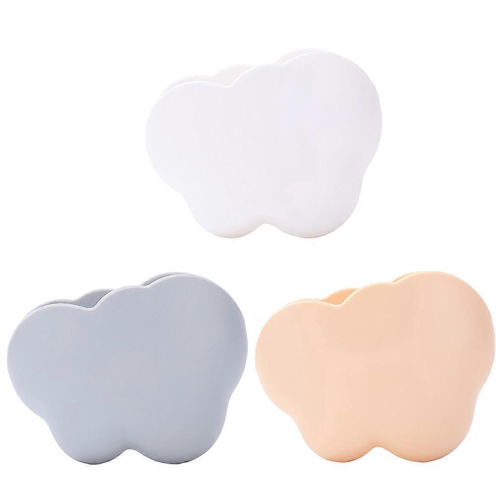 3 Pcs Wall Mounted Holder Cloud ShpaedPlastic Mobile Phone Charging Rack Punch Free Key Storage Box Container (White Beige Grey)