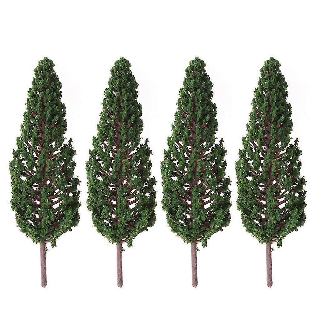10Pcs Model Trees Landscape Decoration Diorama Scenery Layout 8.5Cm Green Realistic Design Visual Effect Enhancement