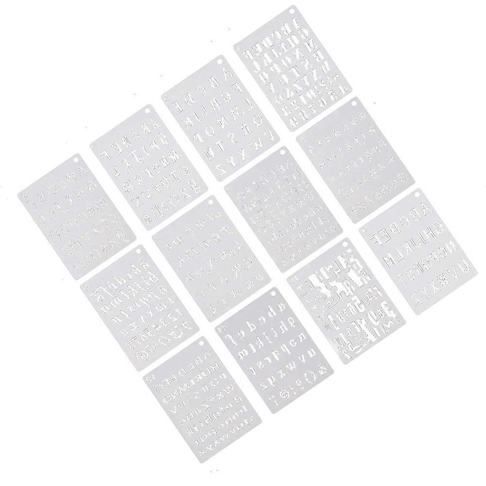 Reusable Alphabet Number Templates For Parents Craft Making 20.3X12.8X0.25CM White DIY Painting 12 Sheets