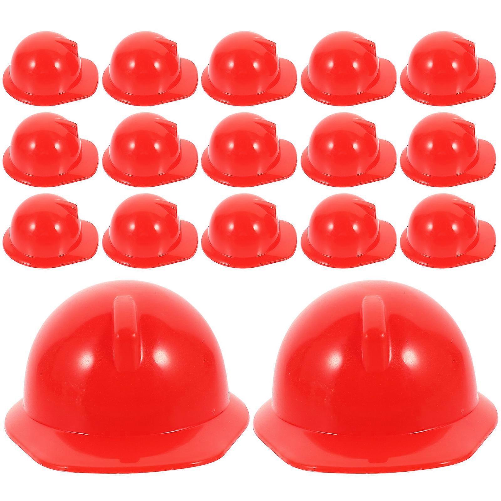 Mini Construction Hat Decorative Accessory For Doll Safety Decor In Red Color With 20Set Multi-Purpose Design