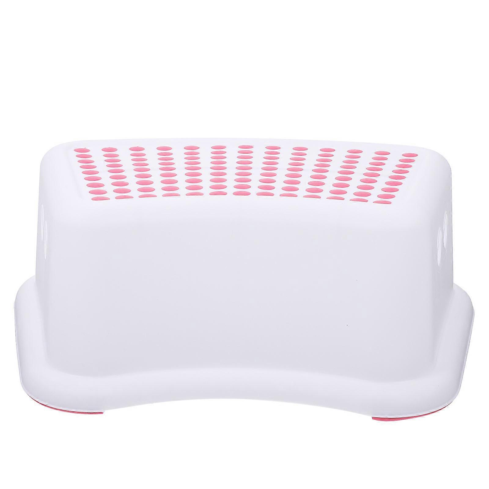 Children Footstool Non-slip Practical Stool For Kids Bathroom Use Rosy Color Smooth Design 1Pcs