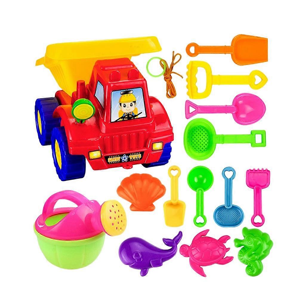 Children's Beach Play Set with Sand Toys Including Shell and More Made of Safe Plastic