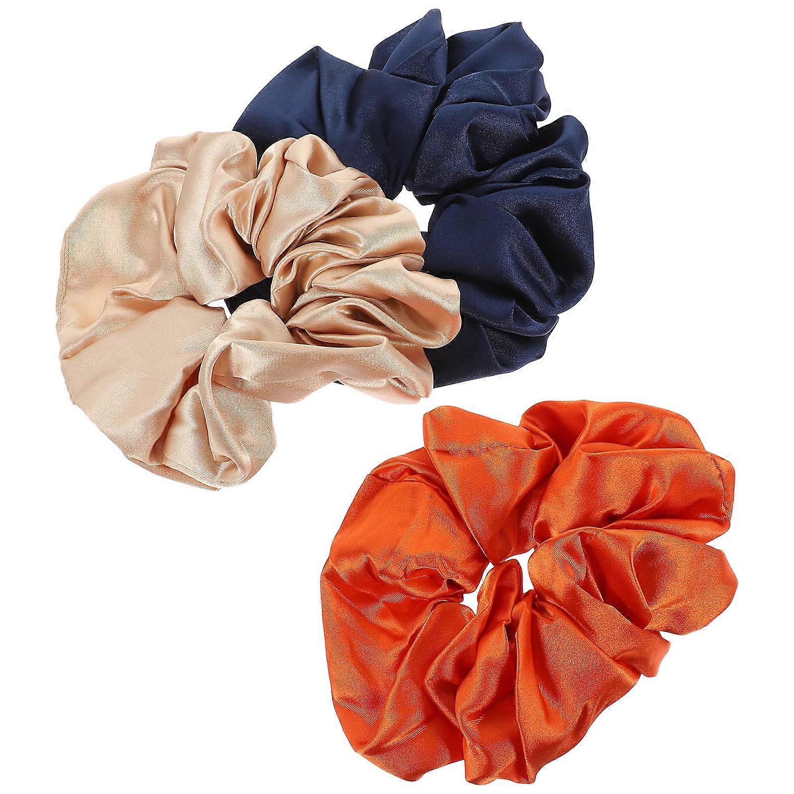 Faixas de Cabelo 3Pcs Elásticos para Mulheres com Cabelo Longo Cor Sortida Oversized Tecido Macio Para Uso Confortável