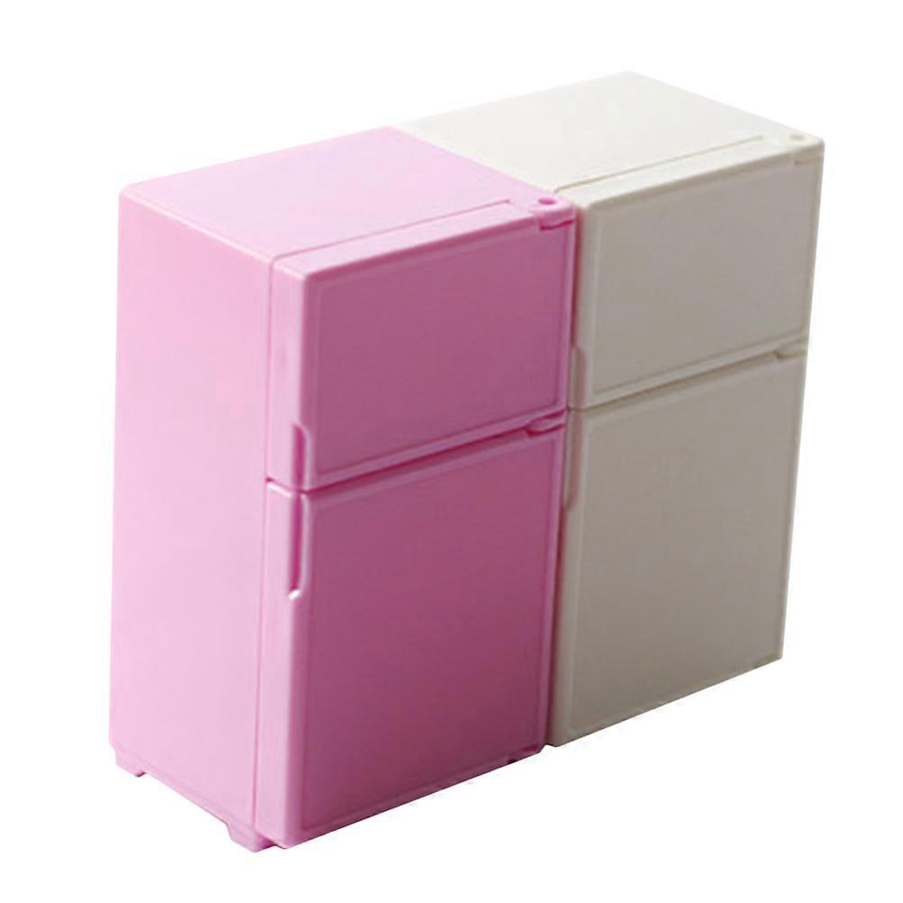 Miniature Toy Fridge 2Pcs Dollhouse Furniture Ideal For Children DIY Manual Homework Assorted Color