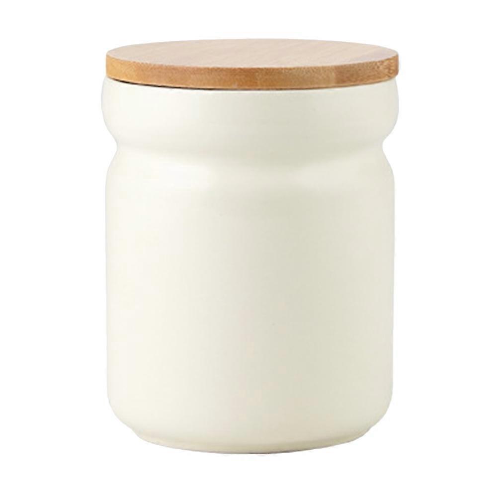 Ceramic Tea-Leaf Sealed Jar for Kitchen Use 1Pcs Beige Canister