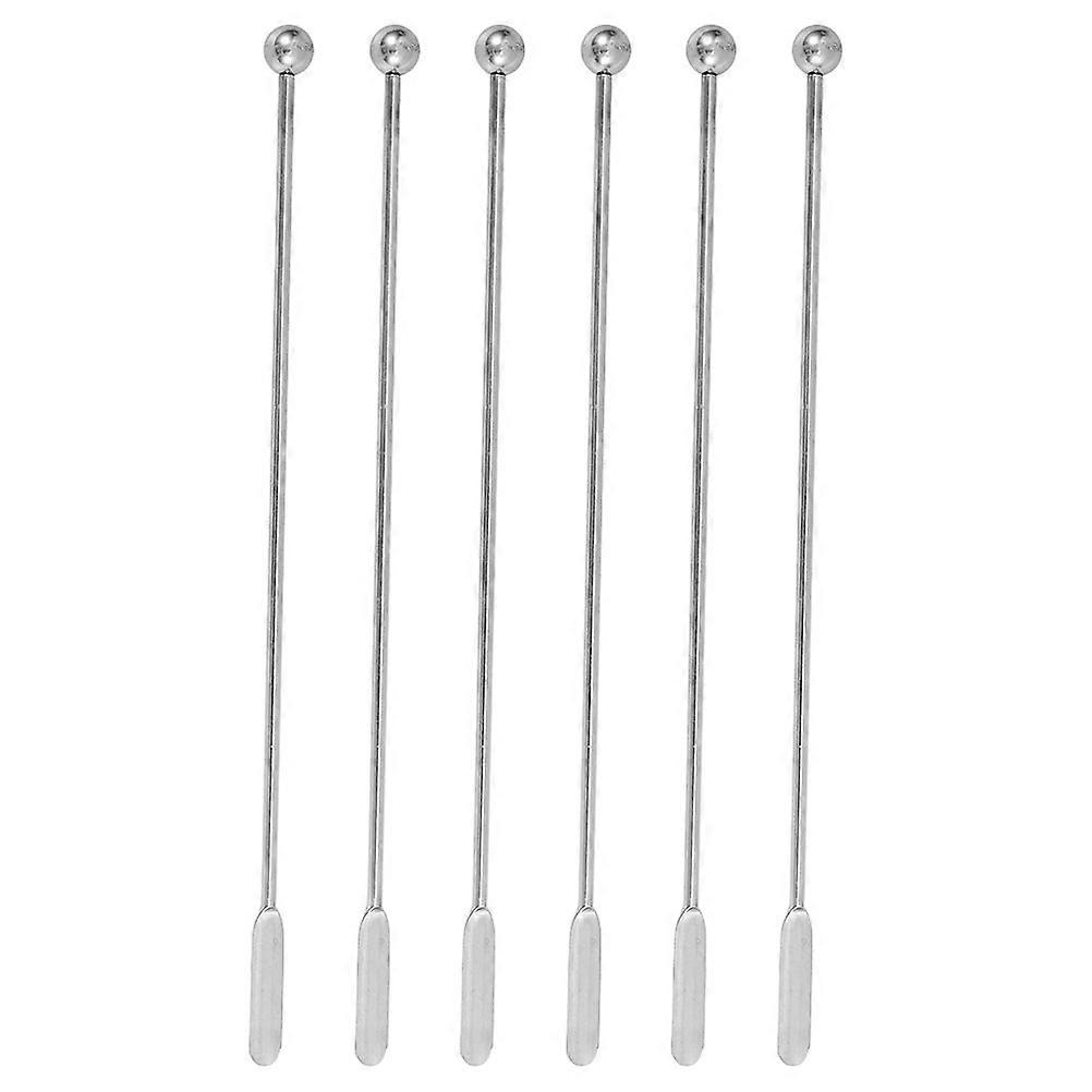 Reusable Stainless Steel Stirring Tools 6Pcs Small Rectangular Paddles For Cocktail Enthusiasts Elegant Design