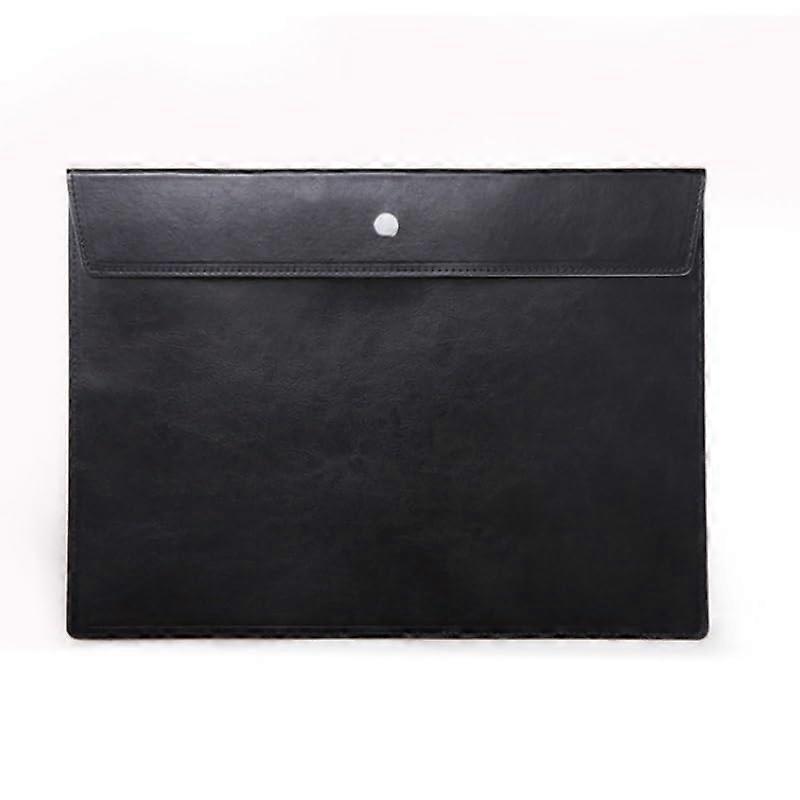 File Folder A4 . File Folder Desk Organizer Black Stationery File Storage Bag Business Office Supplies Large Capacity (Color: Black Noir)