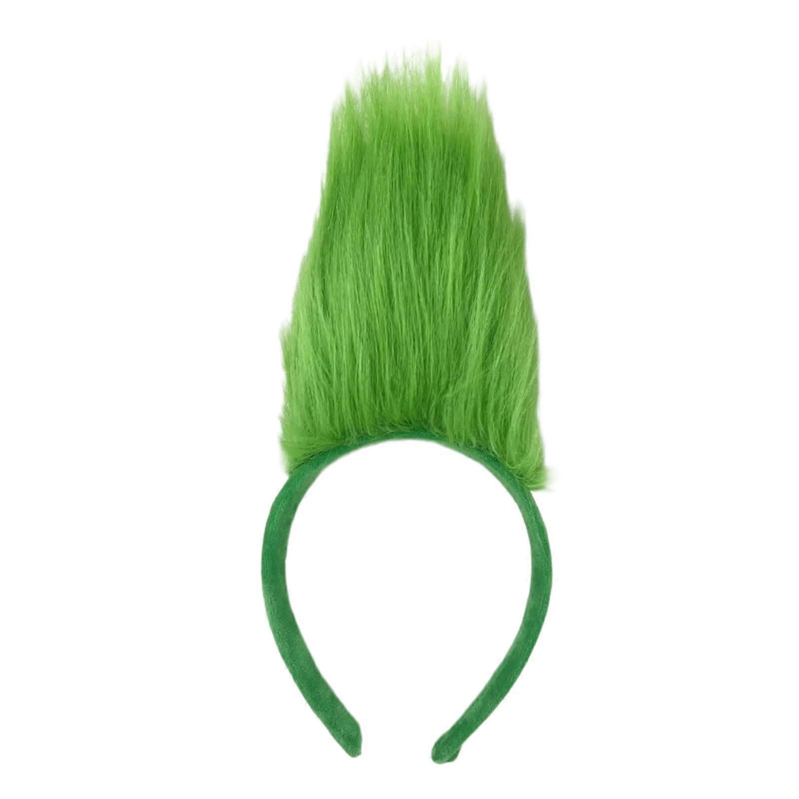 Funny Hair Hoop with Dog Ears for Women and Girls, Soft Plush Headband in Green for Costume Parties and Carnival