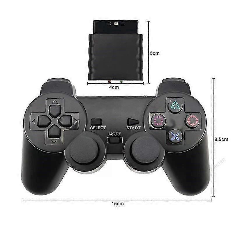 For Sony PS2 Wireless 2.4GHz Dual Vibration Controller Gamepad Transparent