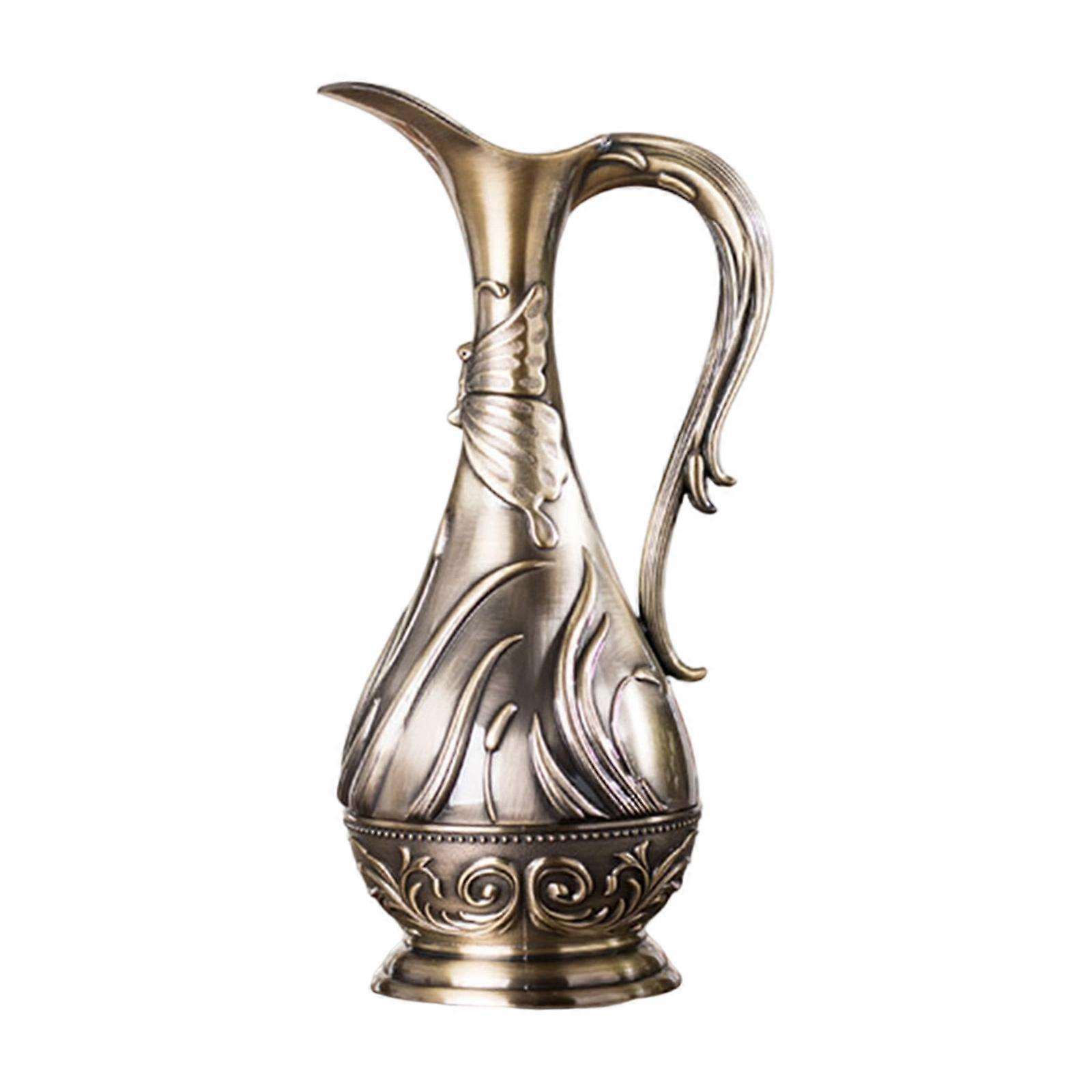 Geometric Embossed Bronze Metal Vases 3D Carving Design For Modern Homes Decors Artistic Centerpieces Flower Container Multicolor