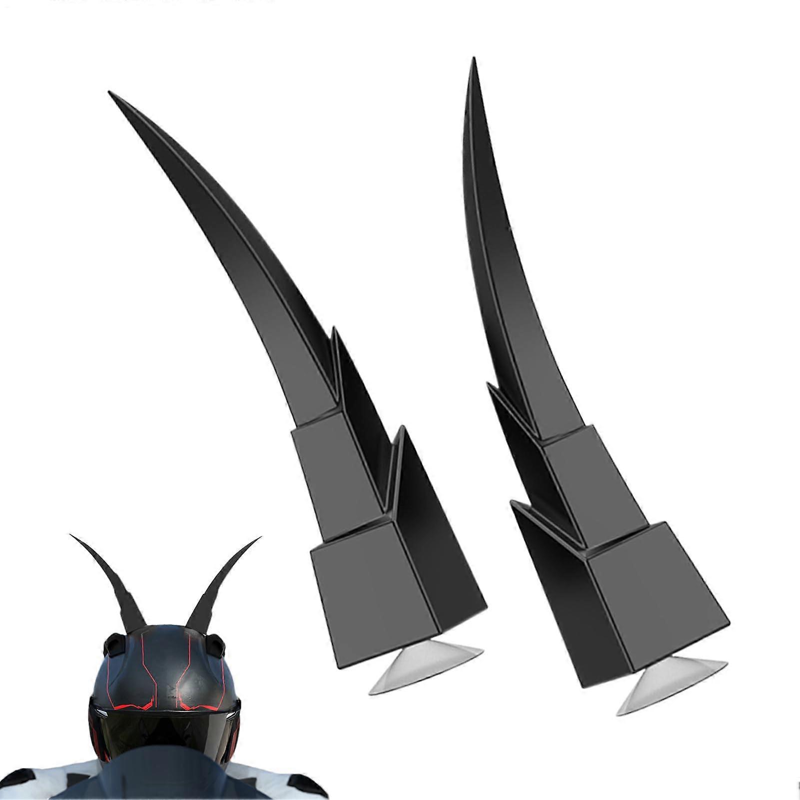 Safety Helmet Horns | Stable Decorative Horns for Bicycle and Ski Helmets in Black, Modern Design for Skateboard and Cycling